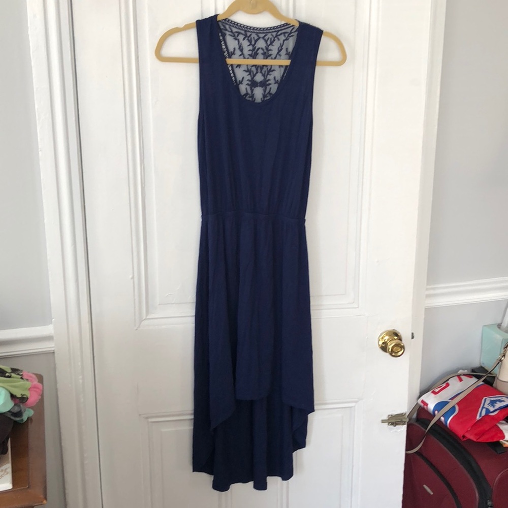Francesca’s hi-low navy dress